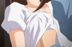 近親相姦！娘の服の下に手を潜り込ませ豊かなおっぱいを揉む！何これ…困惑する娘！玄関でセックスしてしまう衝撃展開！パパが大暴走して…の画像