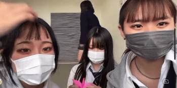 【動画】お昼休みに元気いっぱいなライブ配信するＪＫちゃんたちの画像