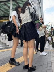 【画像】うっすら下着が見えたらテンション上がる街撮りシャツJKの画像
