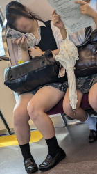 【画像】電車で座ってる女子高生って油断しまくりだよなｗｗの画像