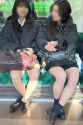 【画像】電車で目の前にこんな制服ＪＫが居てチラ見するな無理よな？の画像