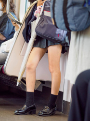【画像】同じ車両に乗り合わせたらラッキーな制服女子高生の画像