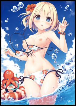 水着がはらりと外れ落ちて見せちゃいけないところが見えちゃった女の子！　その２１の画像