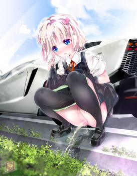 しゃがみこんでオシッコしてる女の子　その２３の画像