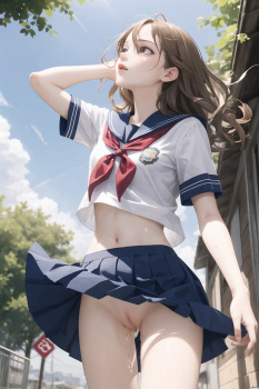 【AI】服やパンツを穿き忘れて登校しちゃうドジっ子女子高生！　その３の画像