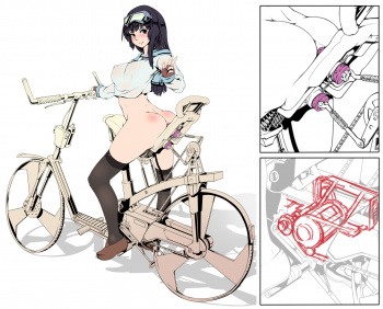 そそり立つディルドに深く腰を下ろしている女の子！　その２の画像