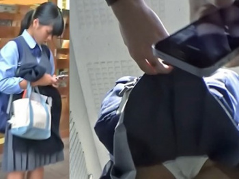 【Pcolle】制服JKちゃんのスカート内抜き打ち検査14:スカートの中検査隊の画像