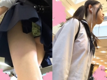 【Pcolle】アホそうなのにKawaiiセーラー服女子の柄パンとお顔を交互に観察(セーラー娘の柄P:エロスの解明者ペニス)の画像