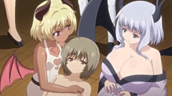 【エロアニメ動画】アルネに騙されサキュバスたちの晩餐に行ってしまったアルがまた精液を搾られるの画像