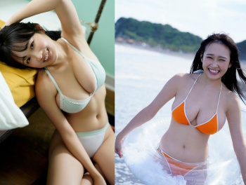 奥村梨穂 Iカップおっぱいの水着グラビアほかエロ画像100枚!の画像