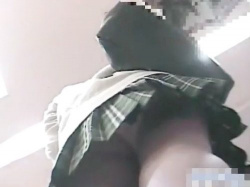 【盗撮動画】制服娘のチェック柄ミニスカパンチラってなんでこんなに魅力的なんだろうな？しかも白の生パンの画像