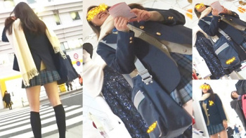 【パンチラ盗撮】【あどくろ】【制服JK】さかさんぽ No.001 現役のエロ過ぎるお尻丸見え【顔出し】の画像