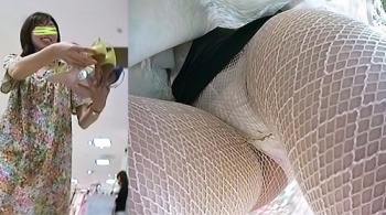 【パンチラ盗撮】【Mr.研修生】05 白網タイツ店員さん 白Pの画像