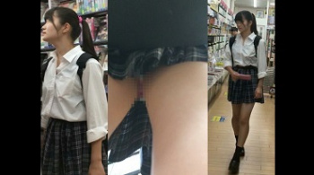 【パンチラ盗撮】【PCN】★再販品 4人のJK風の逆さパンチラ動画 S026の画像
