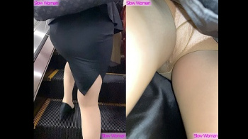 【パンチラ盗撮】【Slow Woman】禁断の瞬間31☆エロ尻リクスちゃんのパンチラ!パンストに白Pが堪りません^ ^の画像