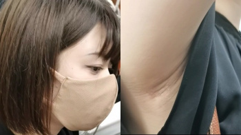 [いつもここから動画] 激かわOLさんの粗すぎるワキ＜盗撮＞の画像