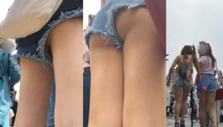 [369151動画]【4K街撮り】テーマパーク！尻肉見えちゃってるショーパン女子☆☆3人収録☆☆＜パンチラ盗撮＞の画像