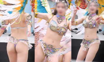 [samba-exotica動画] 【フェチ動画】4K！桃尻＆スーパーアイドルルックス！レインボーカラーに包まれる2023年度No.1な女子大生サンバクイーン＜盗撮＞の画像