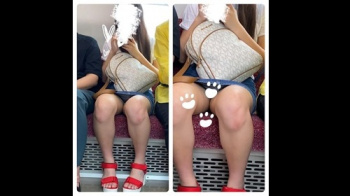 [パンダ大王動画] 三角パンチラありS級私服美女の対面エロ過ぎる生足美脚＜パンチラ盗撮＞の画像