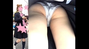 [ぽるちーに動画] 49.テーマパークの制服ちゃんの白パンツ＜JKパンチラ盗撮＞の画像