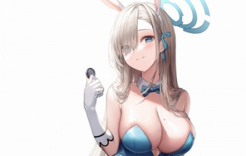  【画像】ブルーアーカイブ “一之瀬アスナ” のバニー衣装からこぼれ落ちそうな乳の画像
