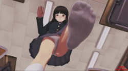 【エロアニメ】制服jkのニオイそうなソックス足で踏みつけられる感覚を味わっちゃおう…パンチラも拝めますよの画像