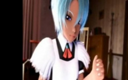 【3Dエロアニメ】ショートカットのメイドちゃんがふたなりお姉さんの可愛いチンポを愛撫してからハメパコの画像