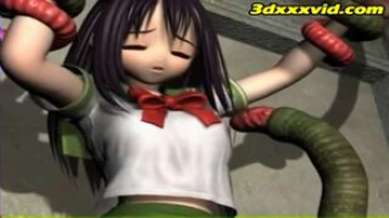 【3Dエロアニメ】美少女二人が捕らえられて魔人の触手にやられたり淫獣に襲われたり凌辱の限りを尽くされるの画像