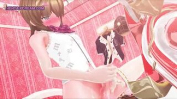 【エロアニメ】ふたなりなのか？ニューハーフなのか？いやいや男の娘のようです…アナルにバイブ突っ込みながら包茎チンポをセンズリの画像