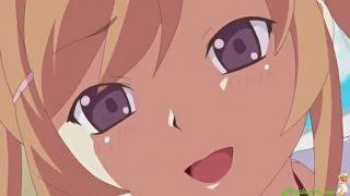 【エロアニメ】ちっとも成長しないちっちゃな胸に悩む女の子が兄のように慕う男とスク水の上にメイドエプロンをしてコスプレエッチの画像