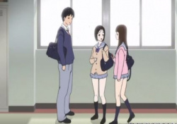 ［エロアニメ］ショトカの女子校生は隠れてコソコソきもい男と付き合っててトイレでエッチなことしてんだわの画像