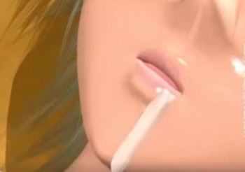 ［3Dエロアニメ］金髪ボンデージ黒ガーターストッキング女子をノーマル正常位でガンガン突いてイカせちゃうのだ…口から滴るのは精液かヨダレかの画像