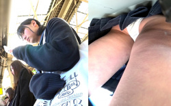 【upskirt323逆さ撮りJK】白Pのフロントに付いたリボンまでも鮮明に撮られるお下げ髪の良く似合う美少女JKの画像