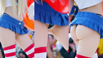 【eros968コス盗撮】島風コスでパンツが食い込みマン肉をはみ出させてしまうキレイなプリケツのレイヤーの画像