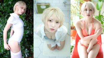 【篠崎こころ2】可愛らしい顔と白い肌が堪らない150cmCカップの金髪ショート美人のコスプレ画像②の画像