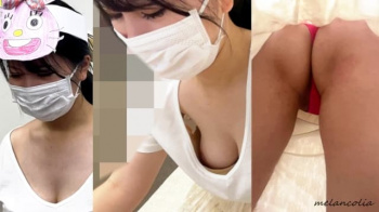 【eros1274乳首チラ盗撮】童顔ながらかなりの爆乳と美味しそうな乳首ををざっくりとした胸元から撮られる学習教室のカワイイ先生の画像