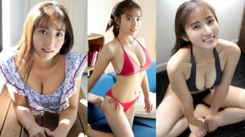 【紗綾1】大人になり痩せてキレイになったはちきれそうな童顔爆乳を堪能する水着グラビア画像の画像