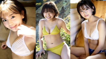 【大熊杏優1】美味しそうなカラダで透明感あるエロスをビキニやランジェリーで見せる無邪気な笑顔がカワイイ20歳のショートカット美女の画像