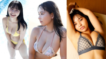 【本郷柚巴3】今、最も勢いのあるロリフェイスな20歳の美味しそうなカラダをたわわに実る美巨乳を堪能する水着グラビア画像③の画像