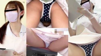 【eros2076座りパンチラ】処置中に大開脚から座りパンチラを撮られ、更には逆さ撮りをも撮られちゃうぷっくりとしたエッチなお股がエロい歯科助手③の画像