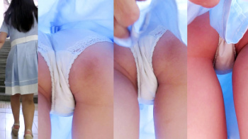 【upskirt1902逆さ撮りJK】階段を上がるKくらいの美少女のワンピースをめくりむっちりと動くお尻と白Pを堪能する動画の画像