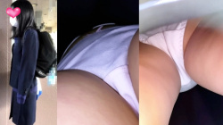 【upskirt2427逆さ撮り】まだ垢抜けないCくらいのかわいい娘の薄いピンク綿Pをプリプリの太ももとお尻とともに堪能する逆さ撮り動画【re-edit】の画像