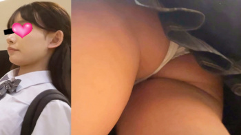 【upskirt2813逆さ撮りJK】美味しそうなお尻に食い込む白Pを撮られちゃう佇まいからしてかなり美人なJKの画像