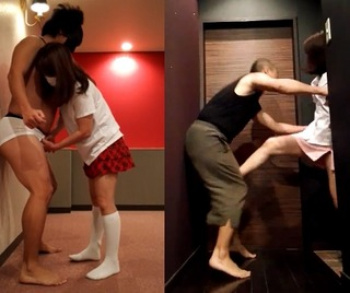 【ショートＢＢ動画２本】黙々と金蹴りと玉潰しをするミニスカ女!!の画像