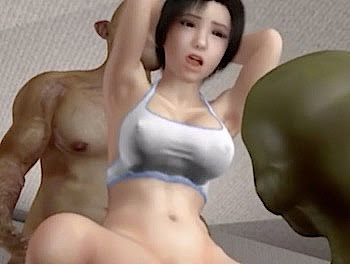 【3DCG】巨乳のアスリート体型お姉さんオークにイラマチオにフィストファックされたの画像