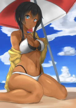 褐色・日焼けの女の子も今はのんびり過ごしてることでしょうの画像