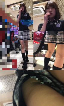 パンチラ盗撮　パチンコ店のホールスタッフ！！純白パンティです。の画像