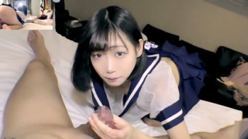 イマドキ清楚系びっちな美少女パイパン女子校生に暴発させられる中出しハメ撮りの画像