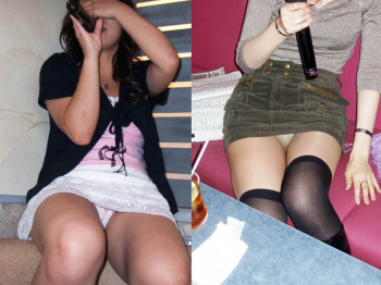 カラオケ中に彼女がパンチラしているからスマホで盗撮しておいたwの画像