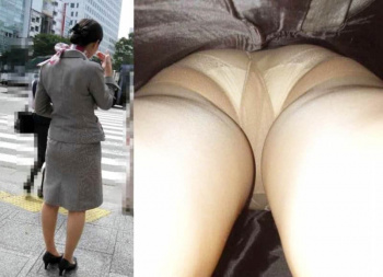 パンストOLのパンスト逆さ撮り画像~ナプキン付ありの画像